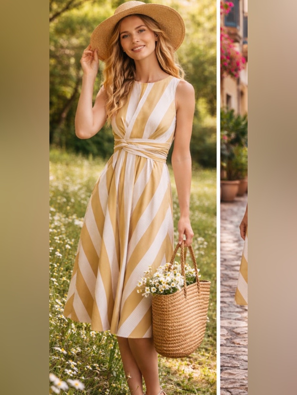 Mango striped bow dress bloggers favorite
